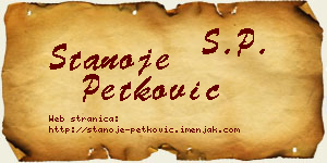 Stanoje Petković vizit kartica
